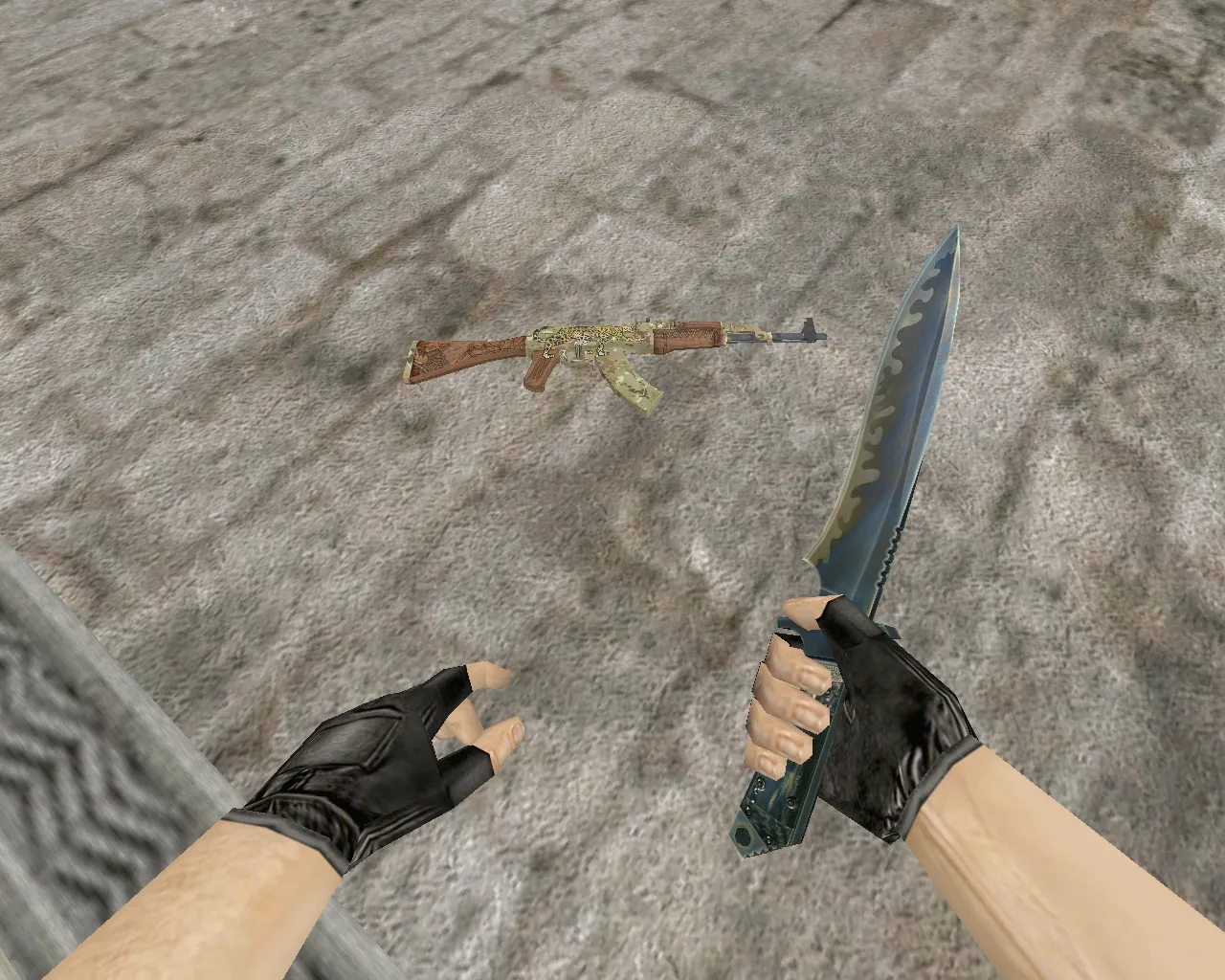 Скриншот  Скин AK-47 Panthera Onca: v_ и p_ модели, звуки, анимация осмотра и текстуры для CS 1.6