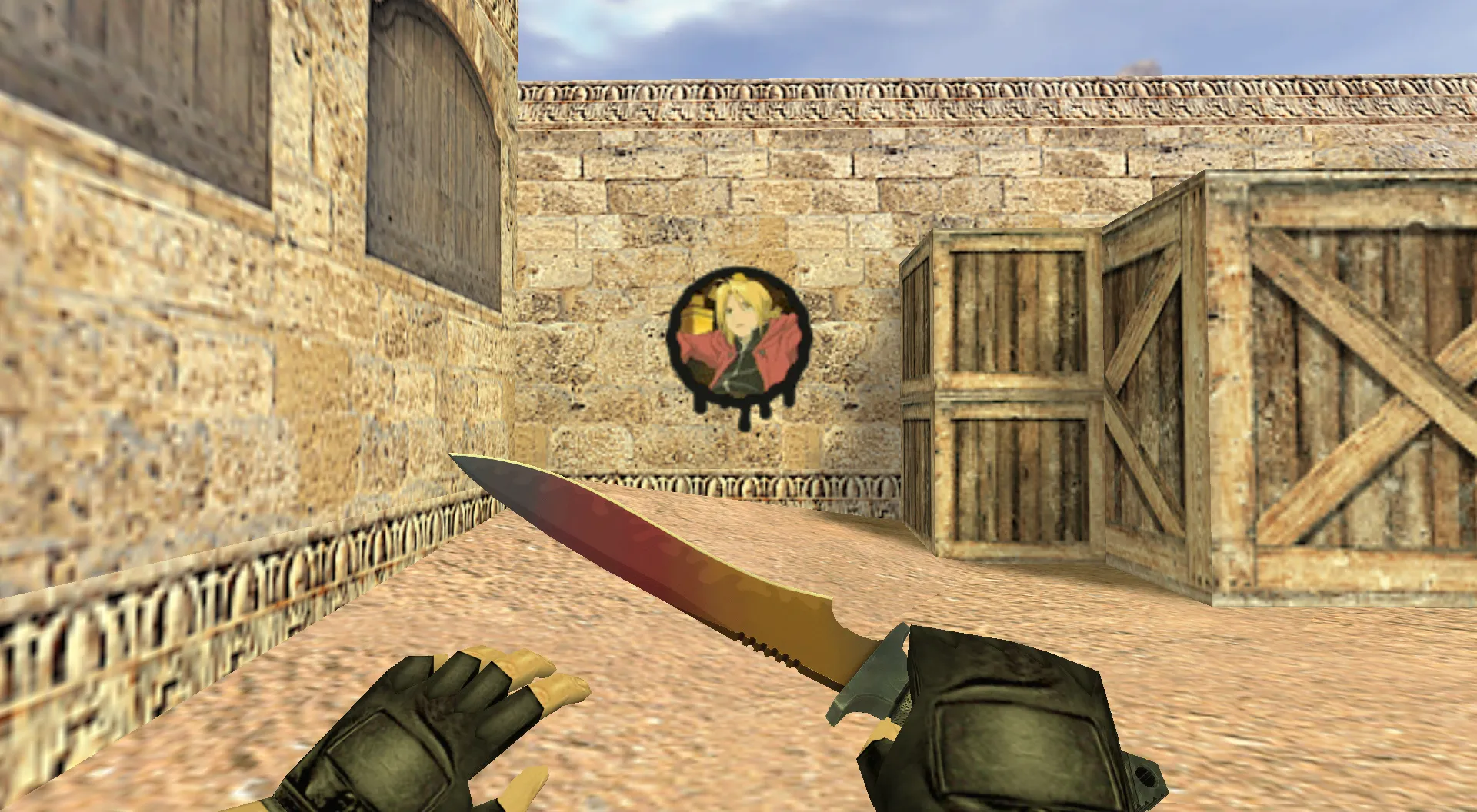 Скриншот Граффити «Эдвард Элрик» для CS 1.6 - Уникальный стиль в игре