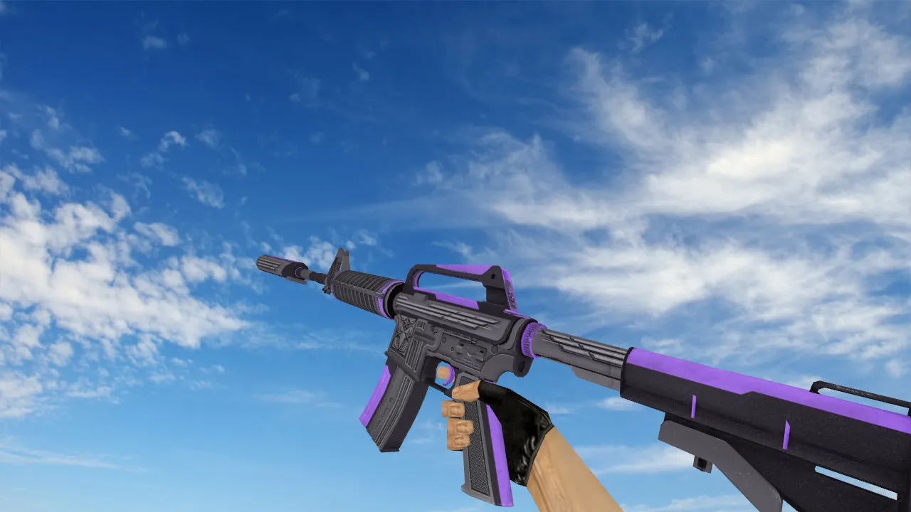 Скриншот Модель M4A1 Thundering Purple v_ для CS 1.6: звуки, анимация осмотра, v_/p_/w_ модели и текстуры