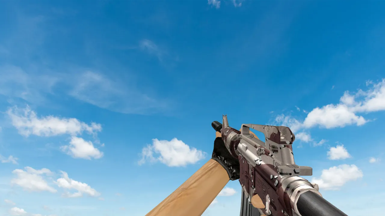 Скриншот Модель CF M4A1 Desert Camo для CS 1.6: v_ p_ w_ модели, звук, анимация осмотра и текстуры
