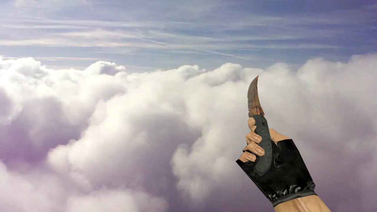 Скриншот Модель ножа Flip Knife Rust and Dirt для CS 1.6: v_, p_, w_ модели, звуки, анимация осмотра и качество текстур