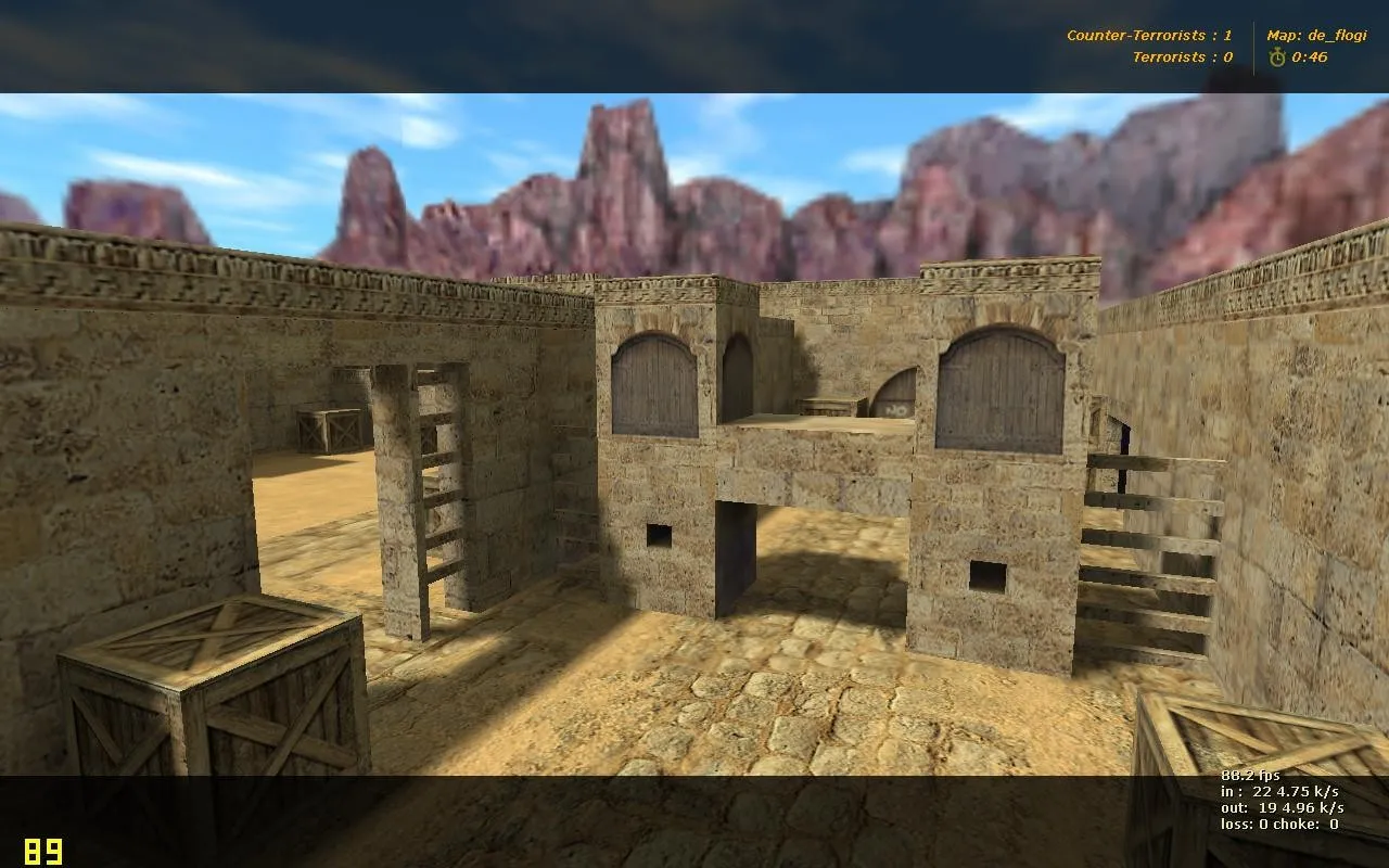 Скриншот  Карта de_flogi для CS 1.6: тактики за CT и T, установка, .nav, оптимизация wpoly/epoly