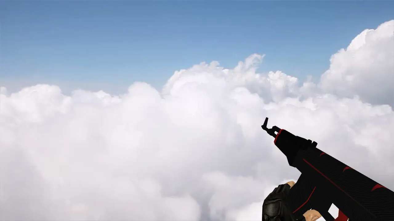 Скриншот Модель v_ak47 «Красная линия» для CS 1.6: p_ и w_ варианты, анимация осмотра, звуки и текстуры