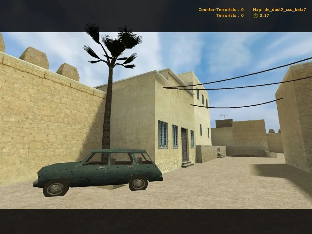 Скриншот  de_dust2_css_beta7 для CS 1.6: баланс сторон, точки, .nav и оптимизация wpoly/epoly