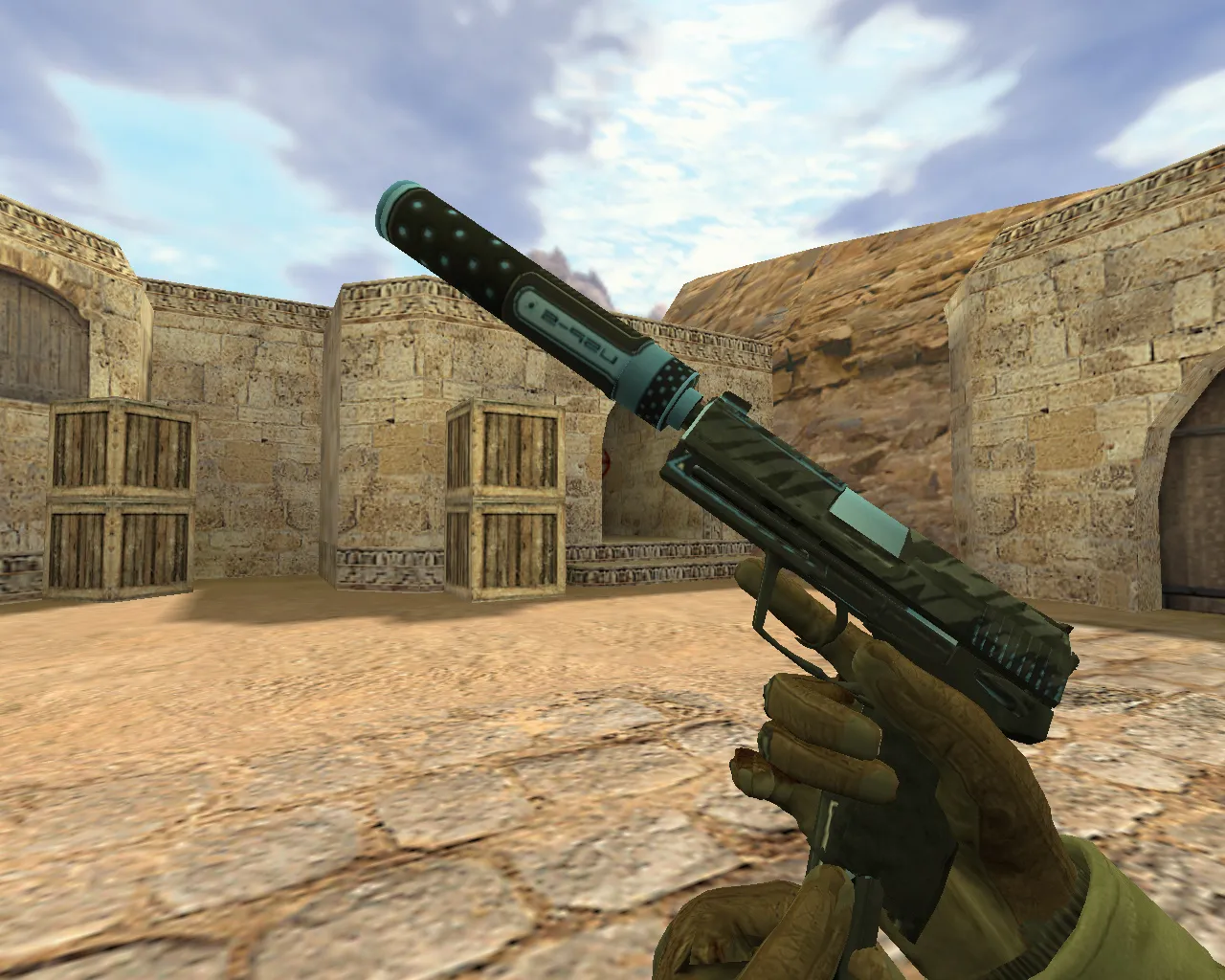 Скриншот Модель USP Голубой Орион для CS 1.6: Четкость и Стиль