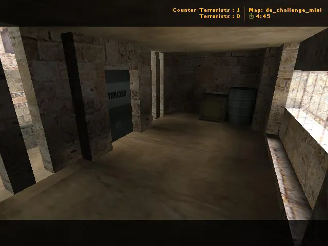 Скриншот  de_challenge_mini для CS 1.6: компактная DE-карта, точки, боты .nav и оптимизация