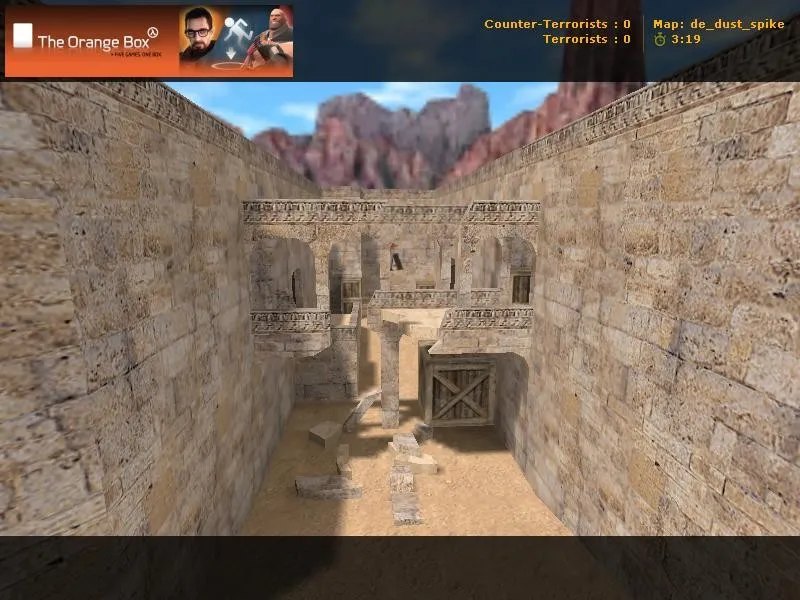 Скриншот de_dust_spike для CS 1.6: тактика, оптимизация, .nav и точки под бои
