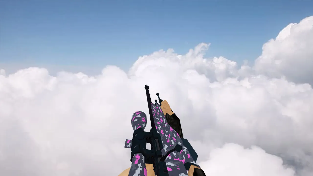 Скриншот AWP Пиксельный камуфляж Розовый для CS 1.6 - Уникальная модель