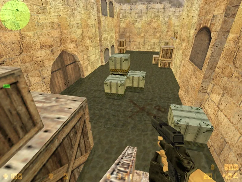 Скриншот  de_dust25 карта для CS 1.6: точки, раунды за CT/T, оптимизация wpoly/epoly и .nav для ботов