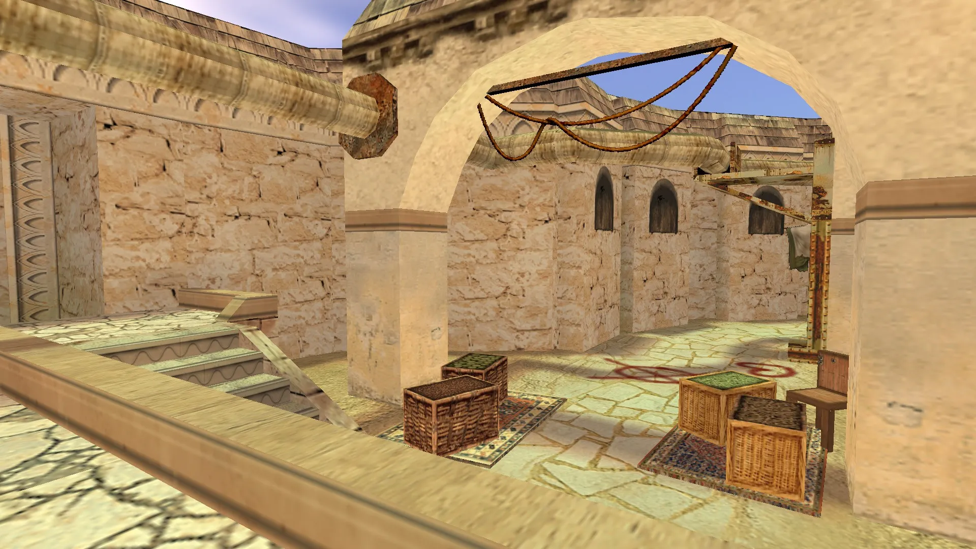 Скриншот Карта de_abou для CS 1.6: точки, маршруты, .nav для ботов и настройки для стабильного FPS