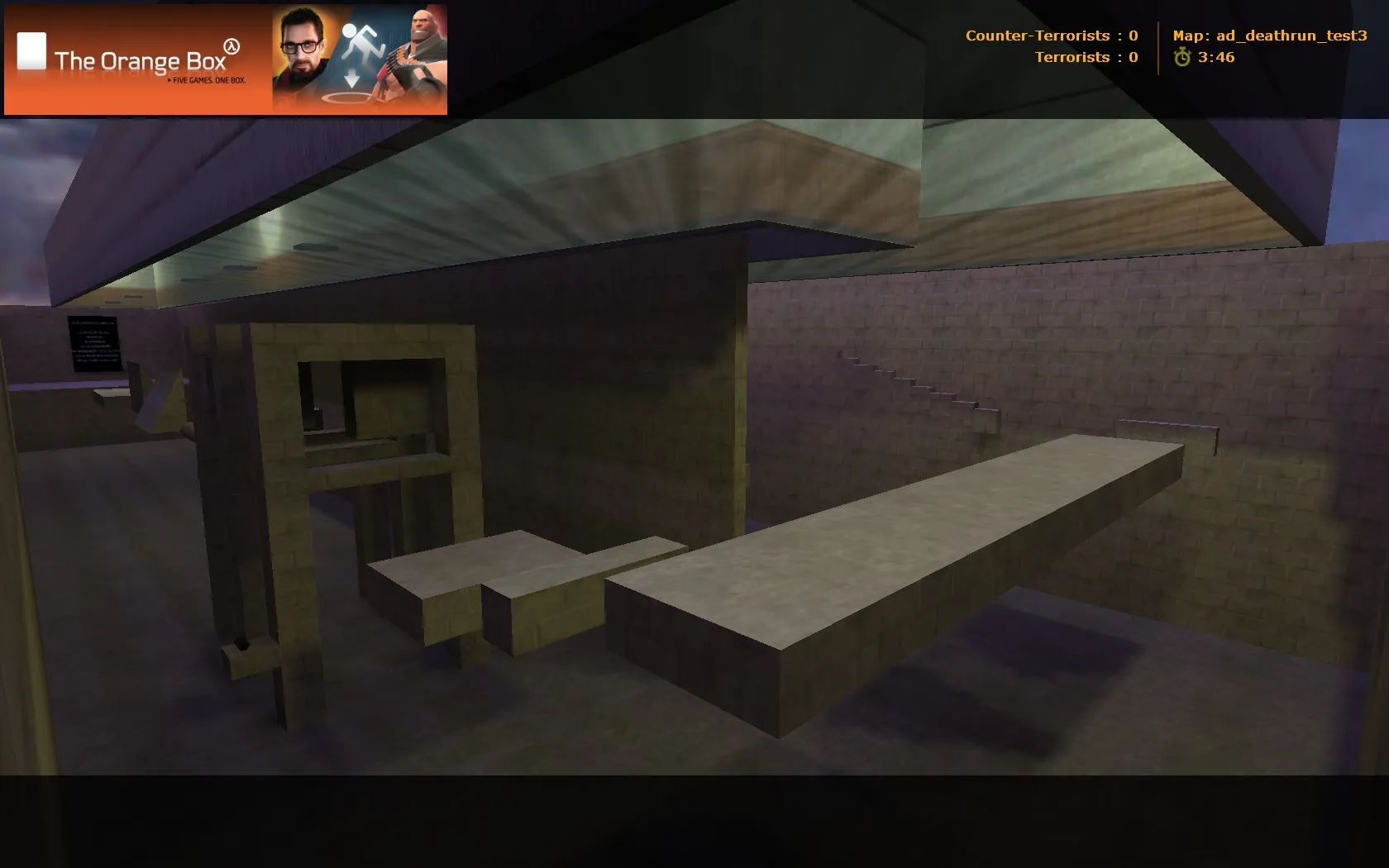 Скриншот  Карта ad_deathrun_allinone для CS 1.6: deathrun, ловушки, точки и боты (.nav), оптимизация