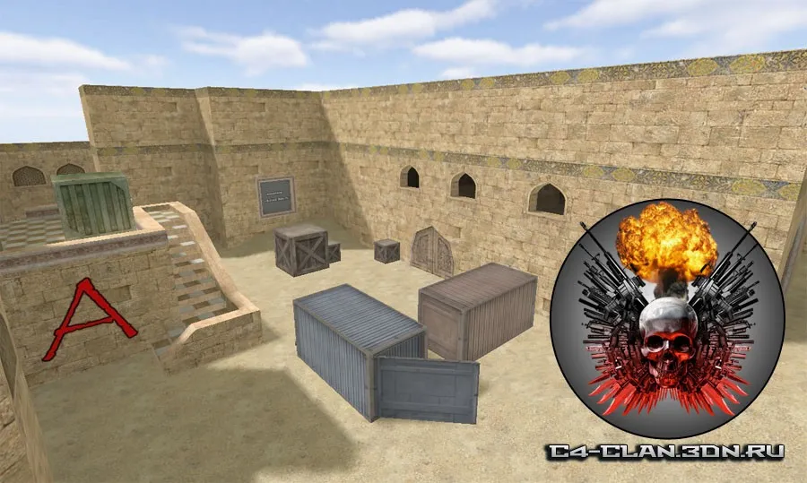 Скриншот  de_c4 карта для CS 1.6: точки, спавны, .nav для ботов, оптимизация wpoly/epoly