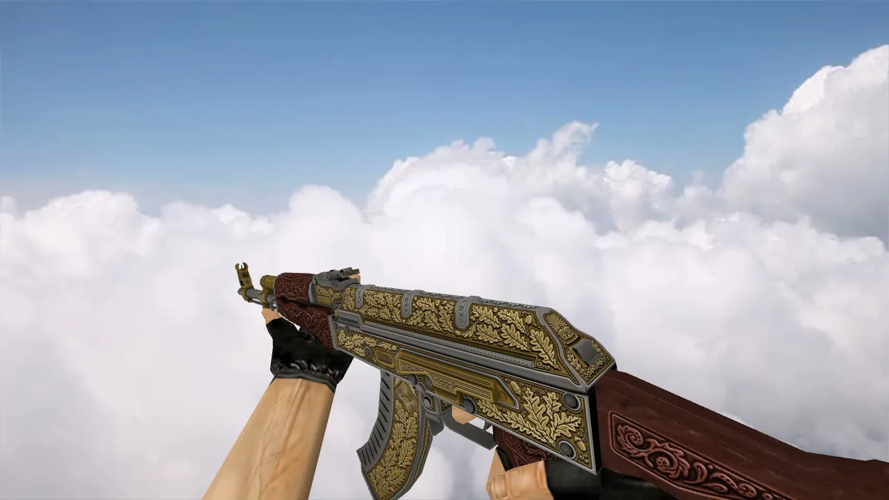 Скриншот Модель v_ak47 «AK-47 Royal Platinum Gold» для CS 1.6: p_ и w_ версии, звуки, анимация осмотра
