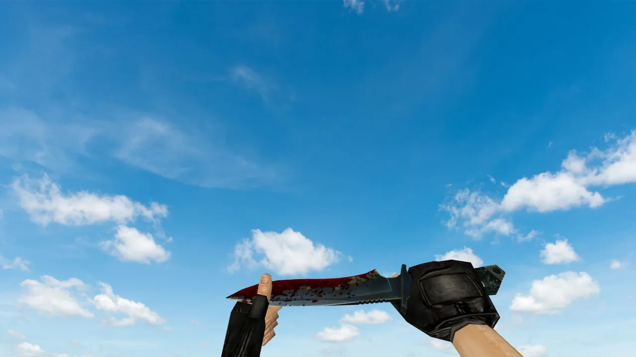 Скриншот Модель «Bloody Default Knife» для CS 1.6: v_ и p_ модели, звуки, анимация осмотра и качество текстур