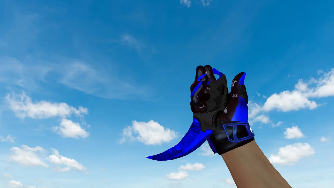 Скриншот Модель ножа Керамбит «Doppler Sapphire» для CS 1.6: v_ p_ w_ модели, звуки, анимация осмотра и качество текстур