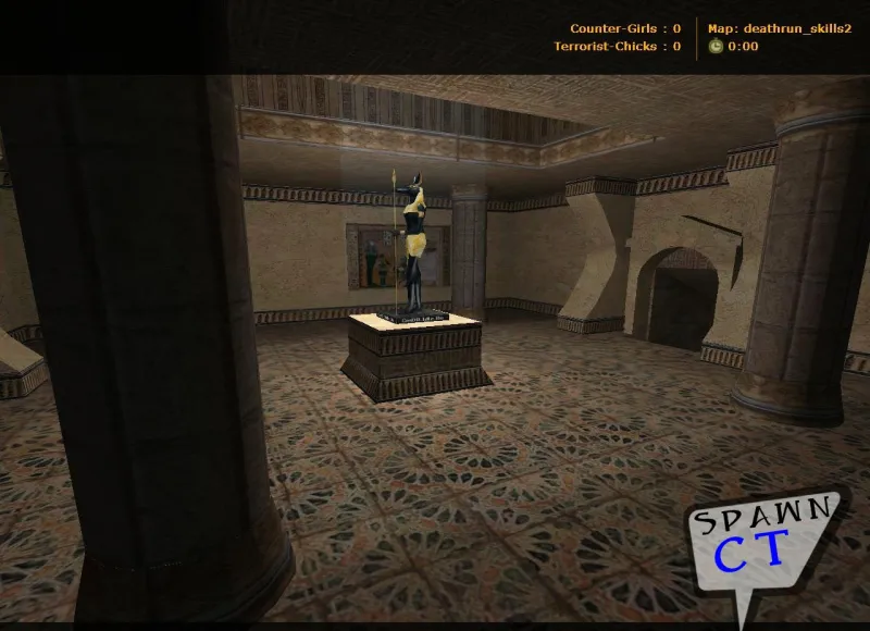 Скриншот  deathrun_skills2 для CS 1.6: карта deathrun, точки, раунды, баланс сторон и боты по .nav