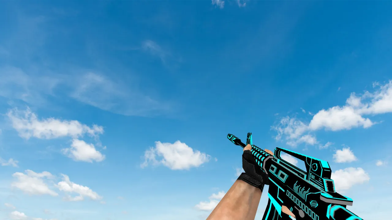 Скриншот Модель v_m4a1 «Default M4A1 Music Arts» для CS 1.6: p_m4a1, w_m4a1, звуки, анимация осмотра