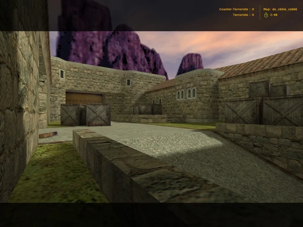 Скриншот  de_cbble_csb66 — DE карта для CS 1.6: баланс сторон, точки, .nav, оптимизация и настройка ботов