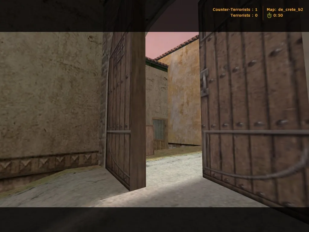 Скриншот  Карта de_crete_b2 для CS 1.6: тактика за Т и КТ, точки контроля, .nav для ботов и оптимизация