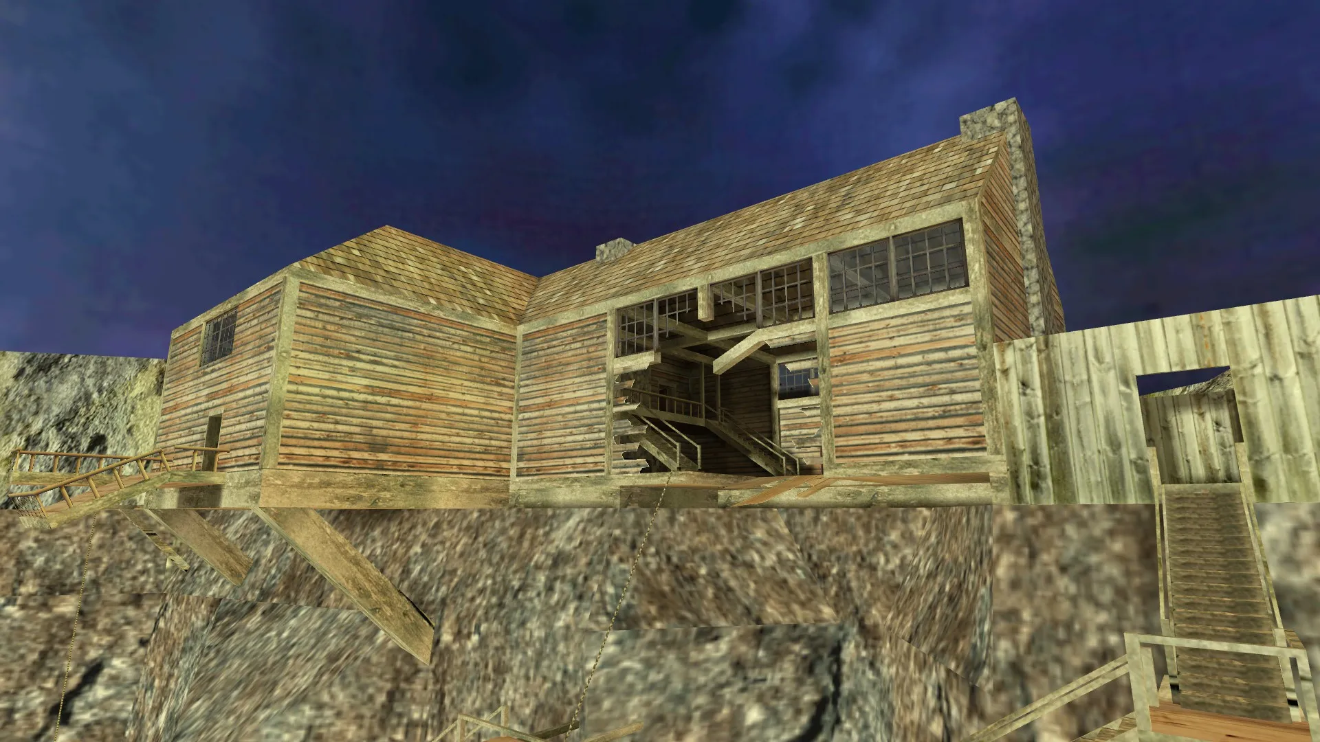 Скриншот  Карта de_cliffcabin для CS 1.6: точки, маршруты CT/T, .nav для ботов и оптимизация wpoly/epoly