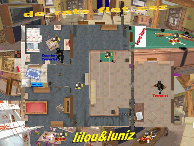 Скриншот  Карта de_rats_flat_csz для CS 1.6 - Подробный обзор и тактики