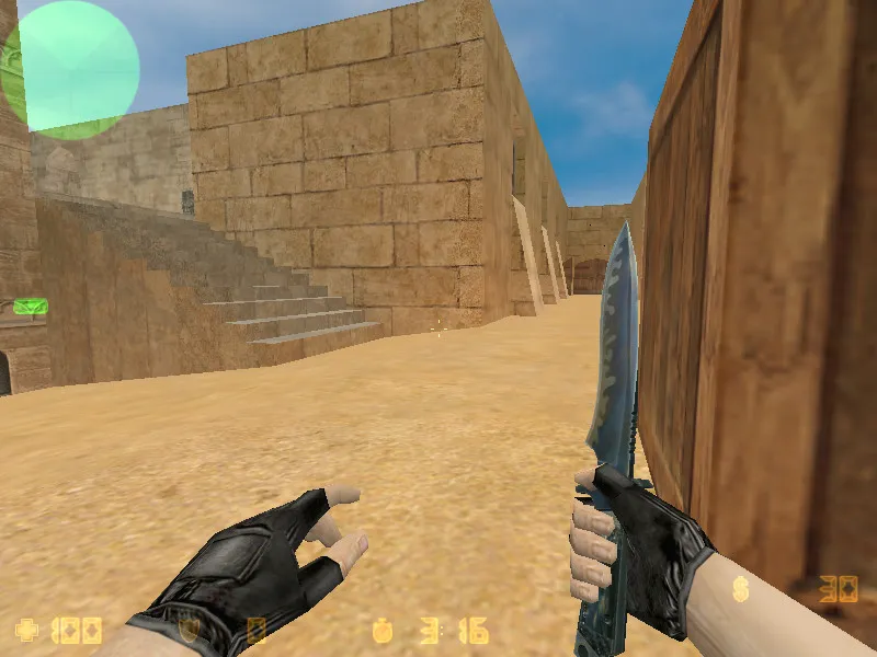 Скриншот  Карта de_fcs_2vs2 для CS 1.6: баланс сторон, точки, .nav для ботов и оптимизация wpoly/epoly