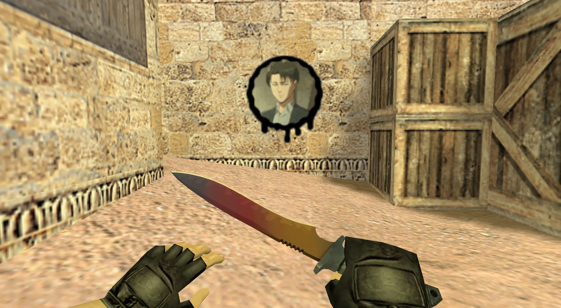 Скриншот Граффити «Леви Аккерман» для CS 1.6 - Уникальное Аниме Искусство