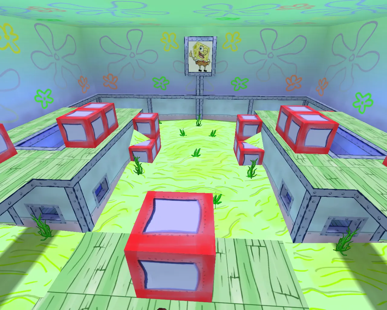 Скриншот  fy_spongebob для CS 1.6: быстрый раунд, точки под контроль и .nav для ботов