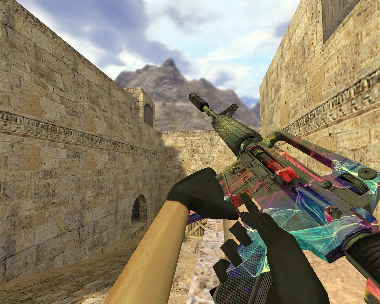 Скриншот Модель M4A1 «Неоновый туман» v_ для CS 1.6: p_ w_ модели, звуки, анимация осмотра и текстуры