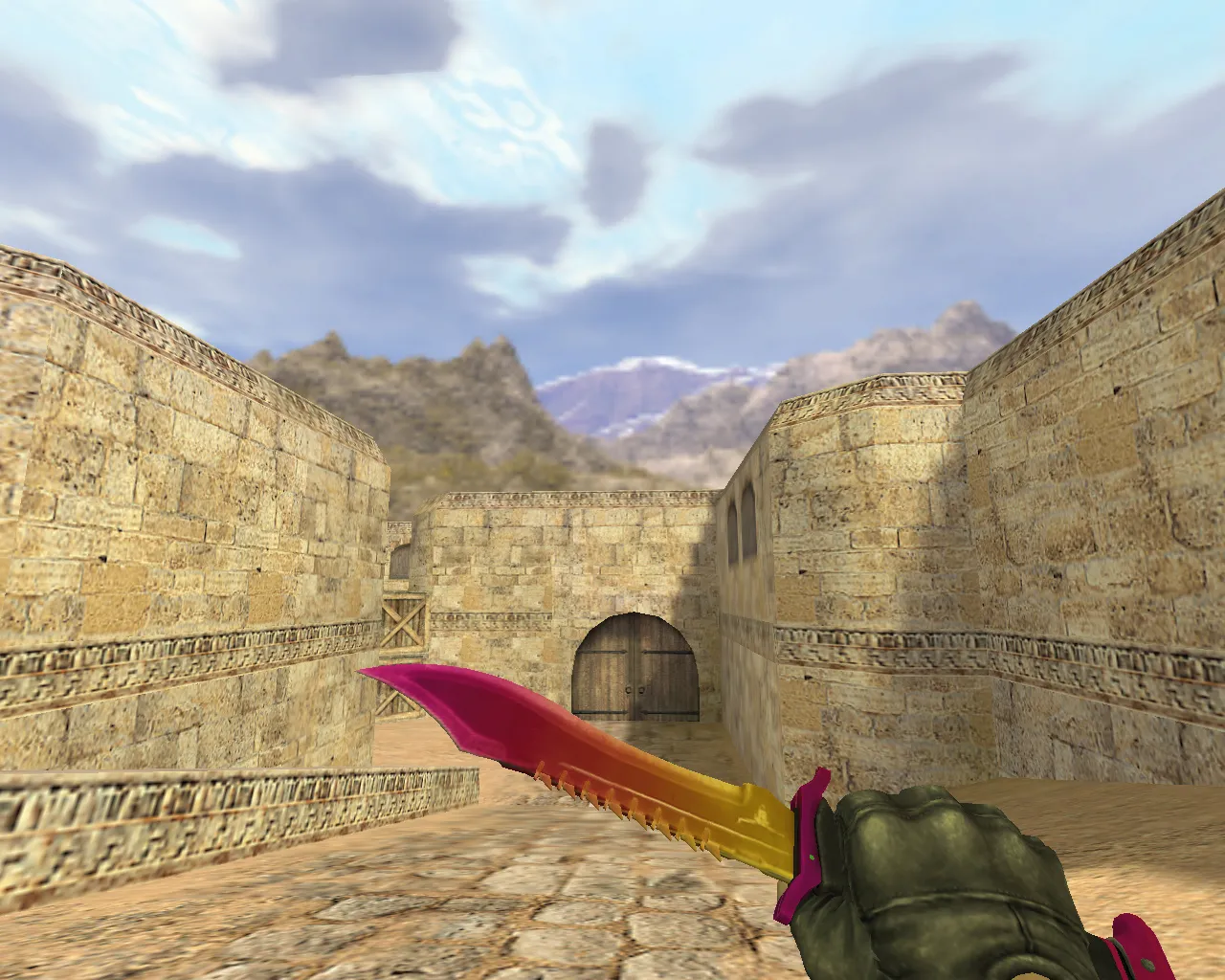 Скриншот Модель «Нож Боуи Градиент» v_ для CS 1.6: p_ и w_ модели, звук, анимация осмотра, текстуры