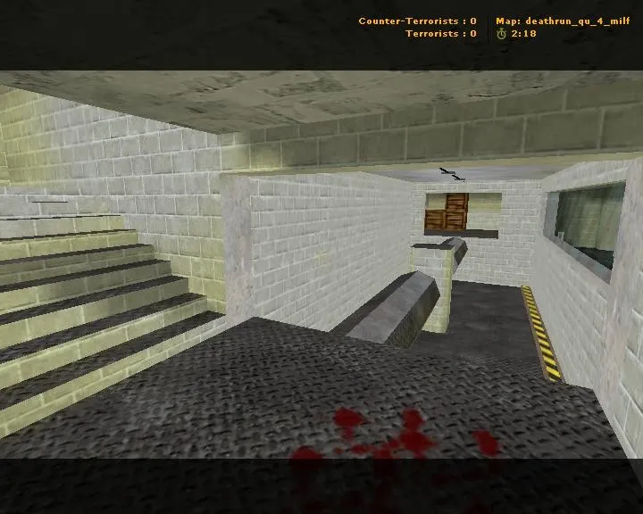 Скриншот  deathrun_qu_4_milf — карта Deathrun для CS 1.6: точки, маршруты, навигация ботов, оптимизация