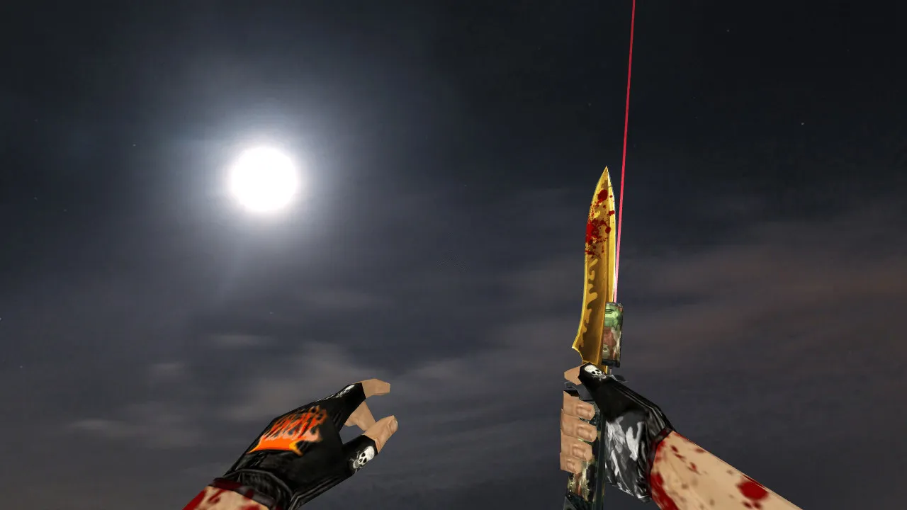 Скриншот Модель «Нож с лазером» v_knife для CS 1.6: звуки, анимация осмотра, качество текстур