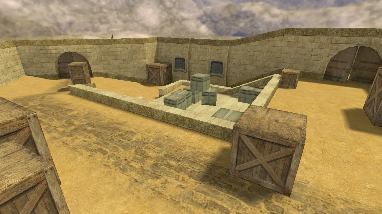 Скриншот Карта de_dustlands2 для CS 1.6: баланс сторон, точки, .nav и оптимизация wpoly/epoly