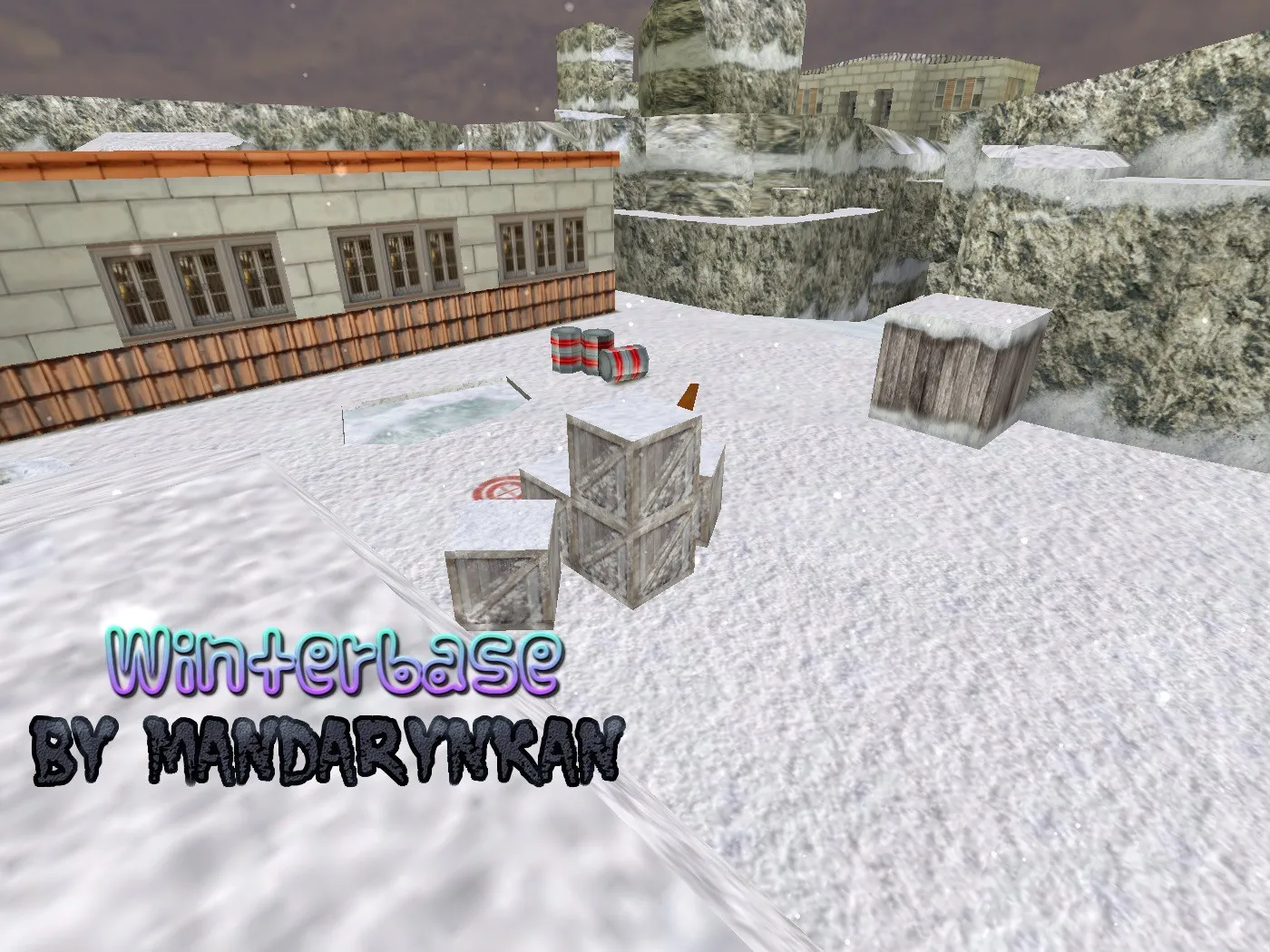 Скриншот Карта de_winterbase для CS 1.6 - тактическая карта в зимнем антураже