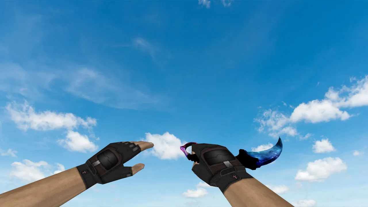 Скриншот Модель ножа Karambit Space v_knife_p в CS 1.6: звуки, анимация осмотра, качество текстур