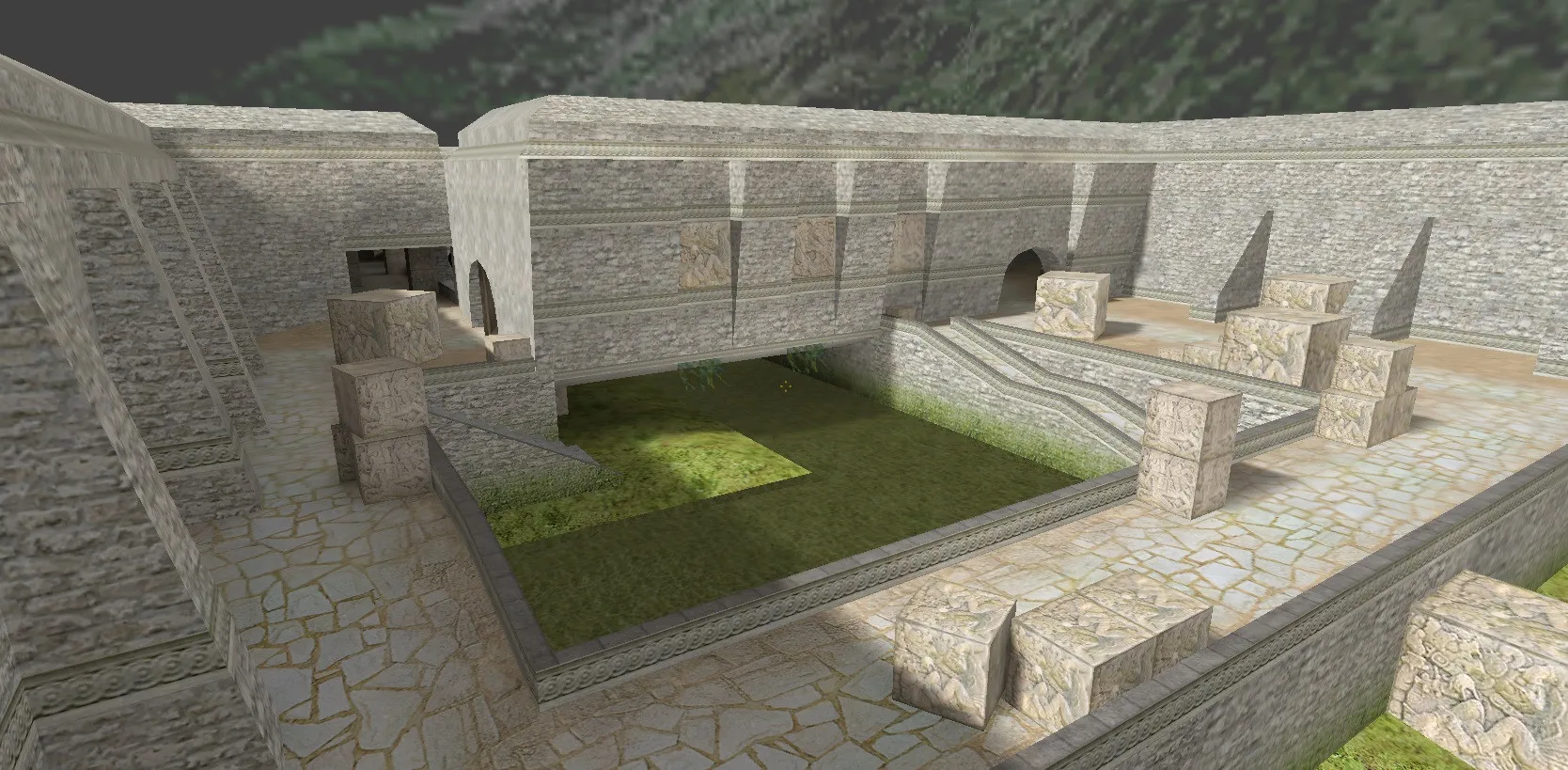 Скриншот  de_aztecbridge для CS 1.6: точки, маршруты, .nav и оптимизация wpoly/epoly