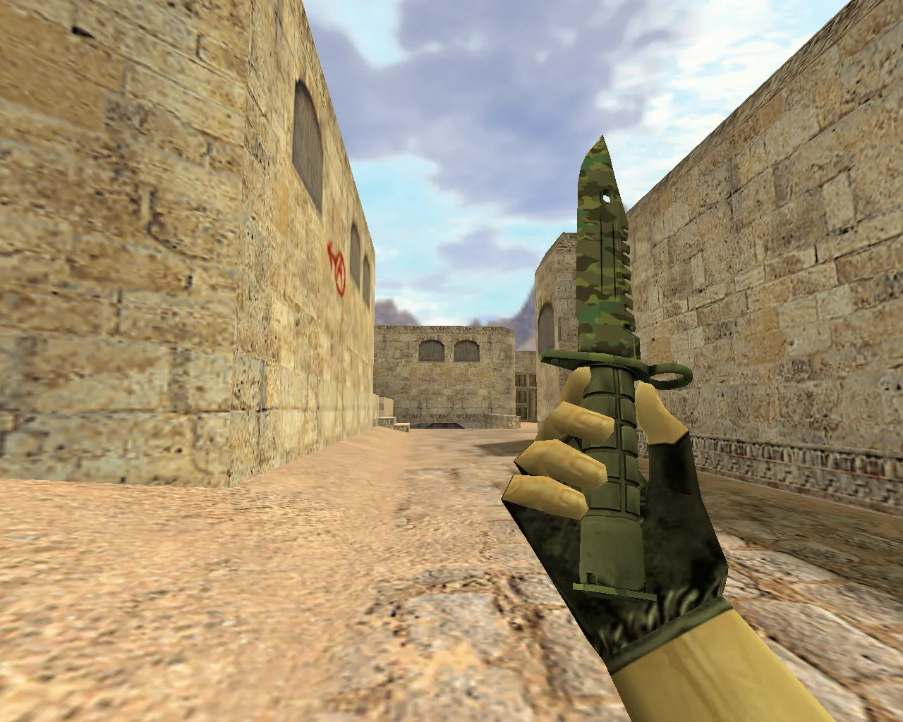 Скриншот Модель ножа «Штык-нож М9 Северный лес» v_knife_m9 для CS 1.6: звуки, анимация осмотра и текстуры