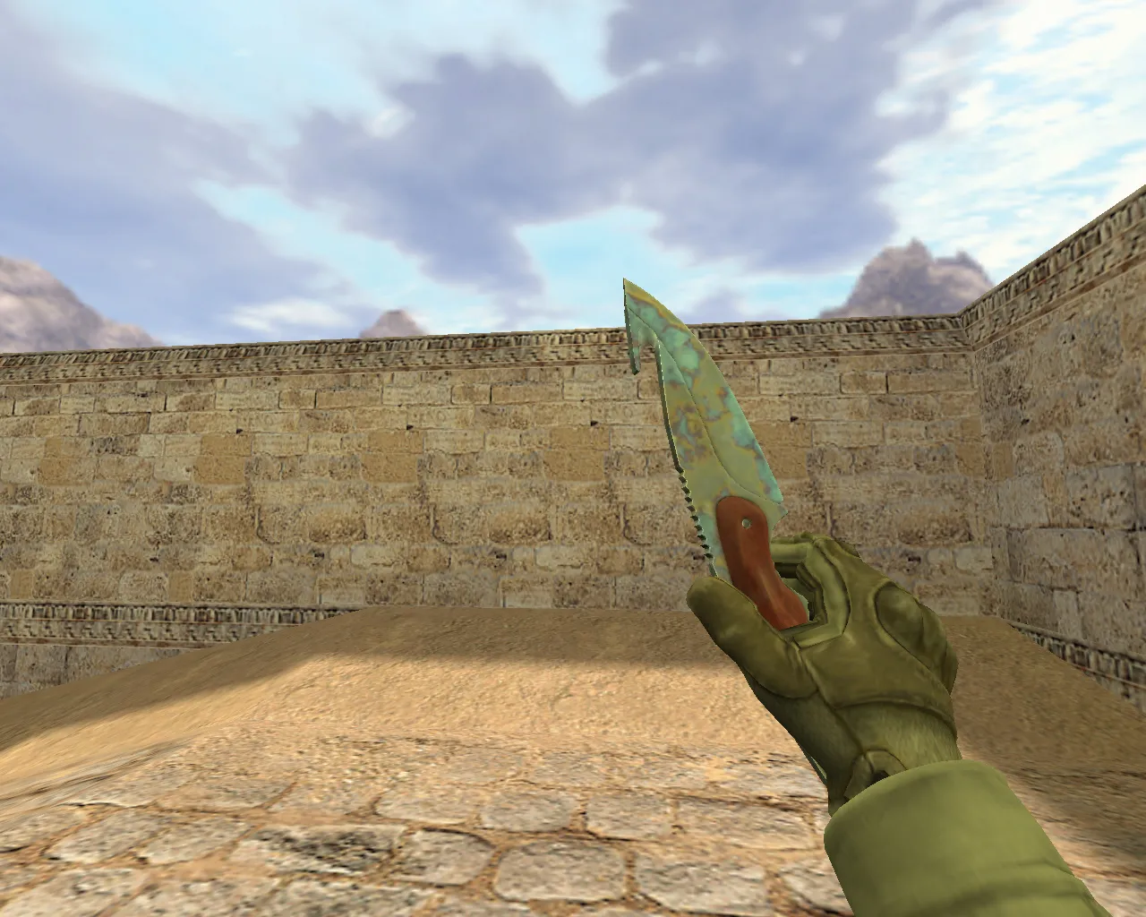 Скриншот Модель ножа «лезвие-крюк, поверхностная закалка» v_, p_, w_ для CS 1.6 — звуки, анимация осмотра