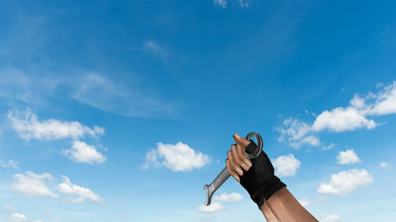 Скриншот v_knife «Гаечный ключ» для CS 1.6: звуки, анимация осмотра, качество текстур и настройка моделей