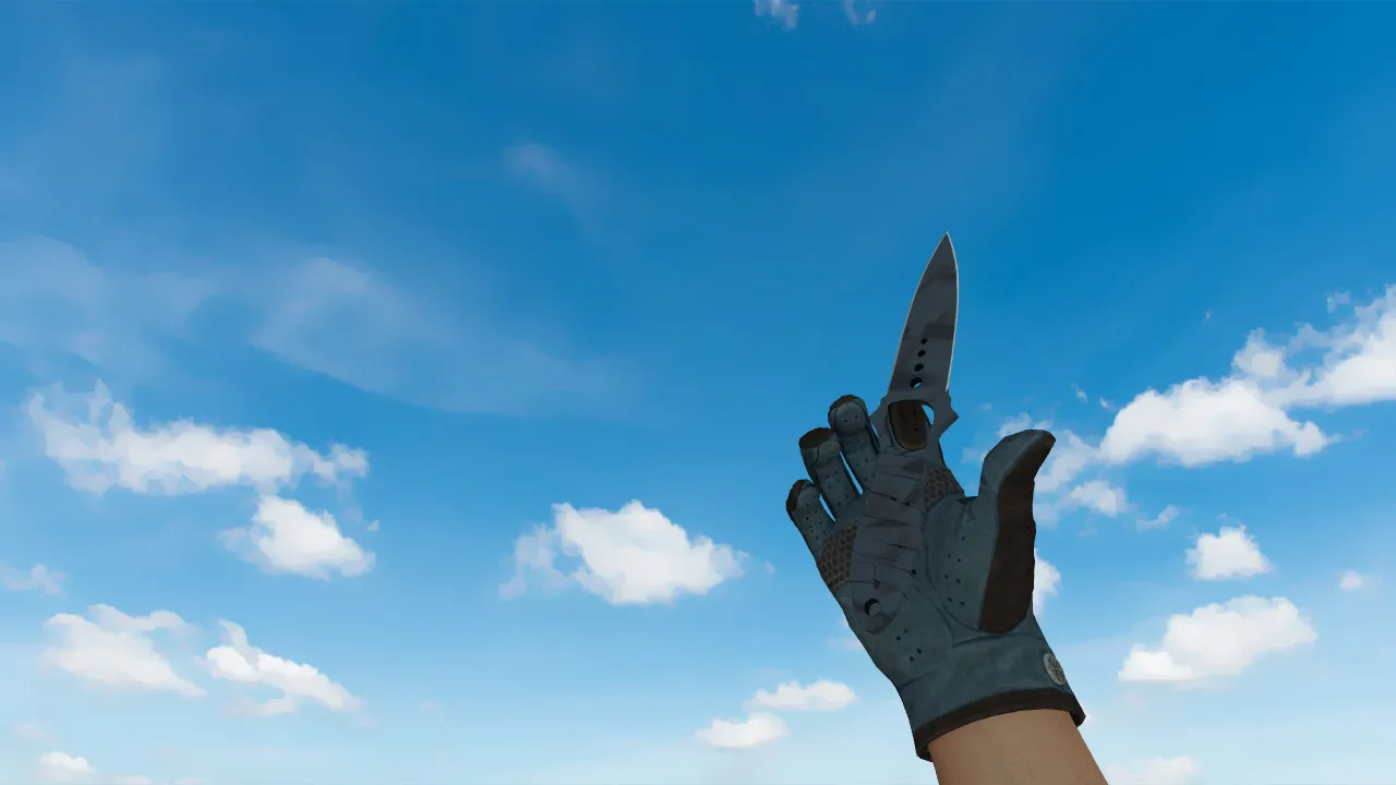 Скриншот Скелетный нож «Ночная полоса» v_model + водительские перчатки «Лунный узор» для CS 1.6: звуки, анимация осмотра, текстуры