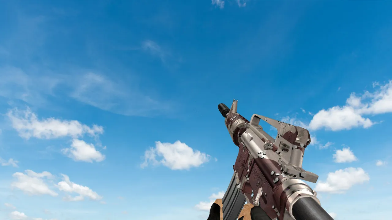 Скриншот Модель CF M4A1 Desert Camo для CS 1.6: v_ p_ w_ модели, звук, анимация осмотра и текстуры