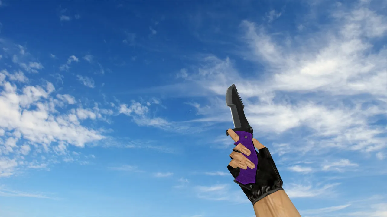 Скриншот Модель охотничьего ножа Knife «Ультрафиолет» для CS 1.6: v_, p_, w_, звук, анимация осмотра, текстуры