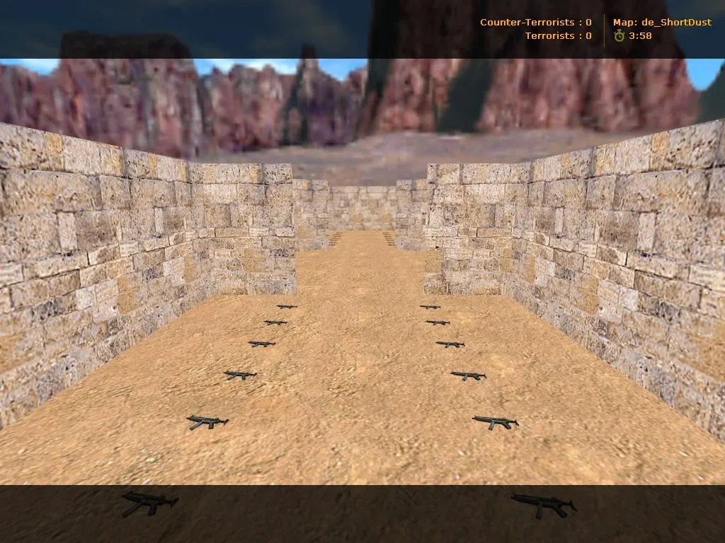 Скриншот  Карта de_shortdust для CS 1.6: тактическое превосходство на короткой дистанции
