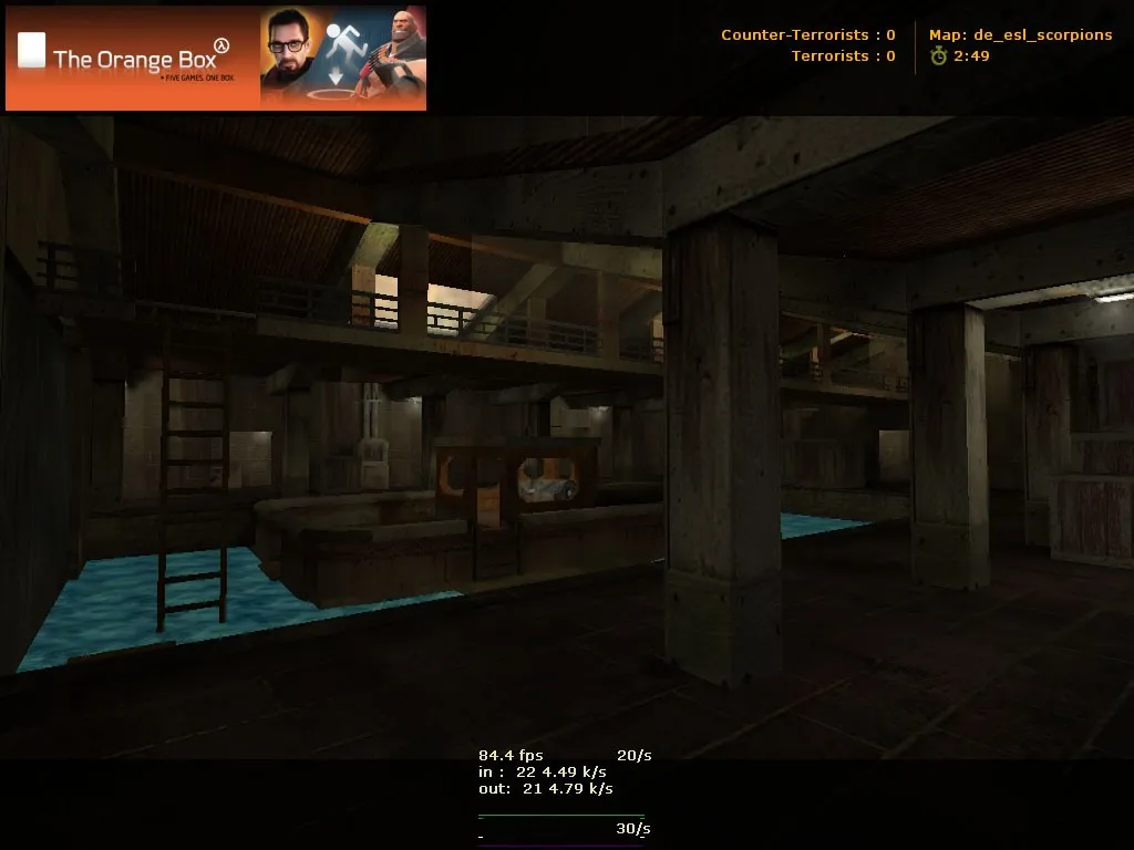 Скриншот  Карта de_esl_scorpions для CS 1.6: точки, маршруты, баланс сторон, .nav для ботов и оптимизация