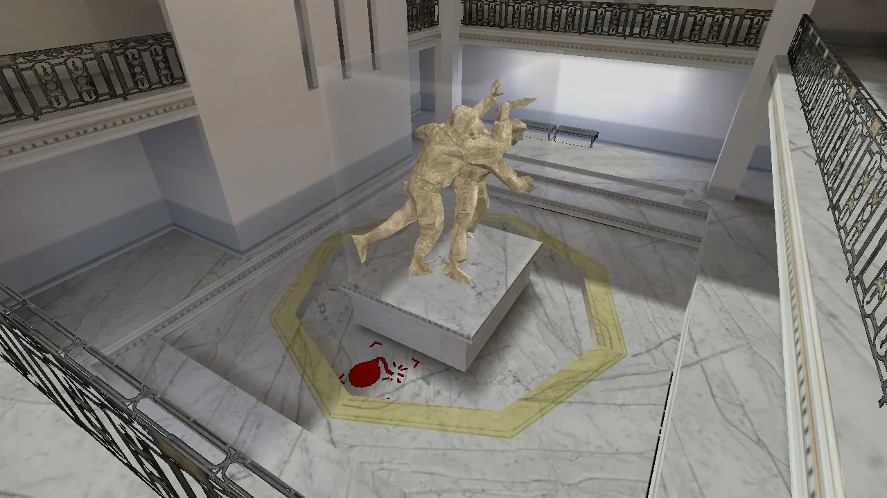 Скриншот de_artmuseum для CS 1.6: точки, маршруты и боты (.nav), оптимизация карты