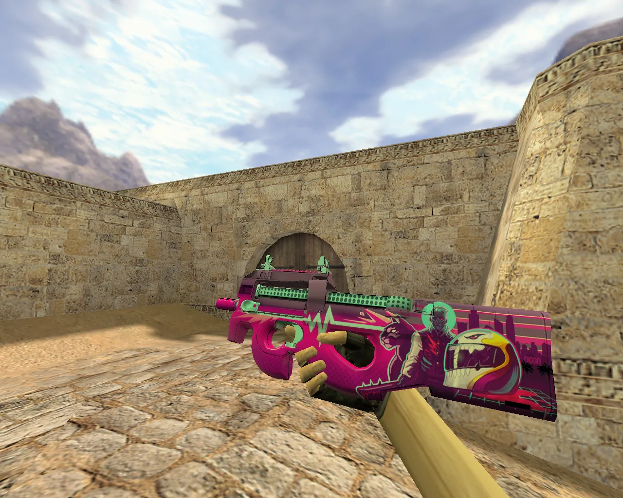 Скриншот Модель «P90 Неоновый гонщик» для CS 1.6: Обзор и Скачивание