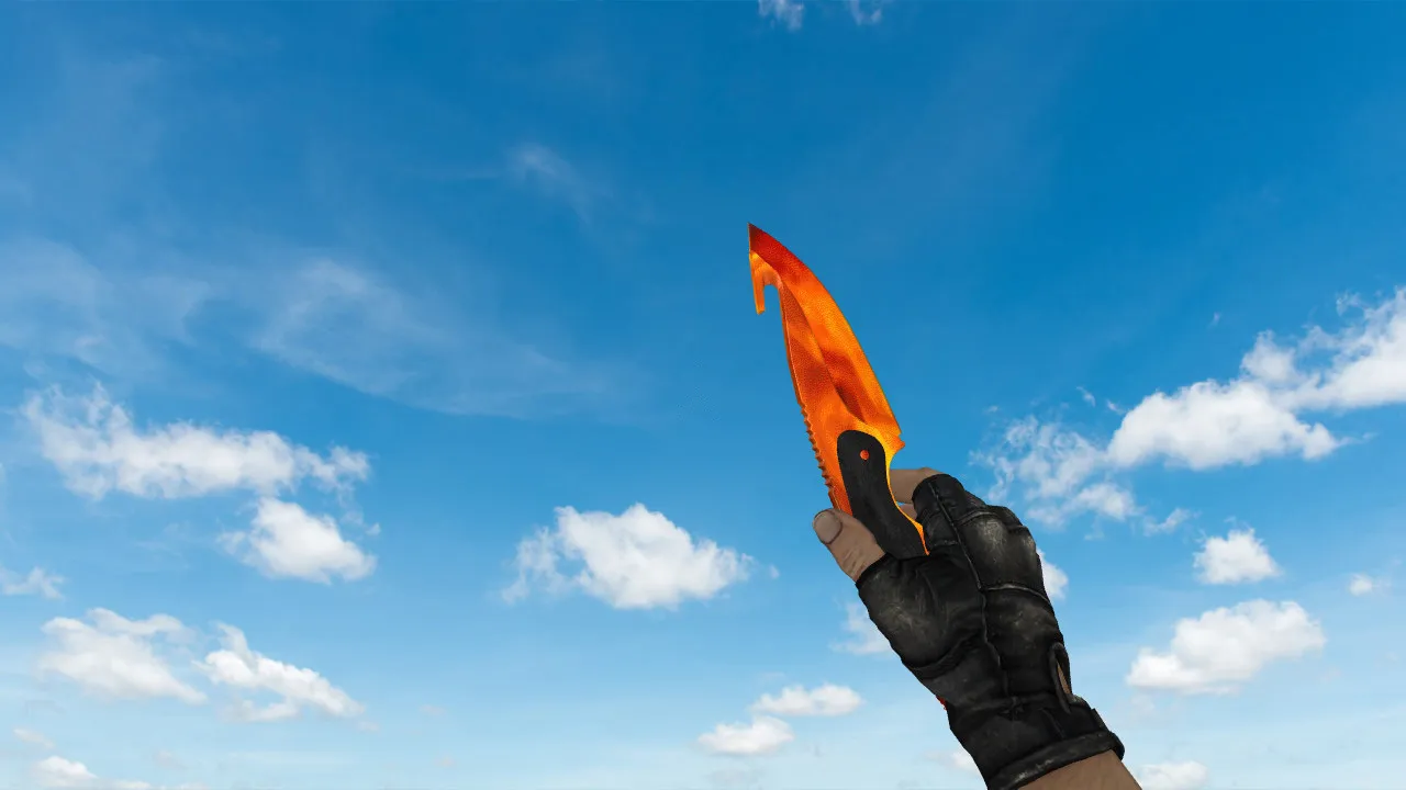 Скриншот Модель «Gut Knife Fire» (v_, p_, w_) для CS 1.6: звуки, анимация осмотра, текстуры и настройка