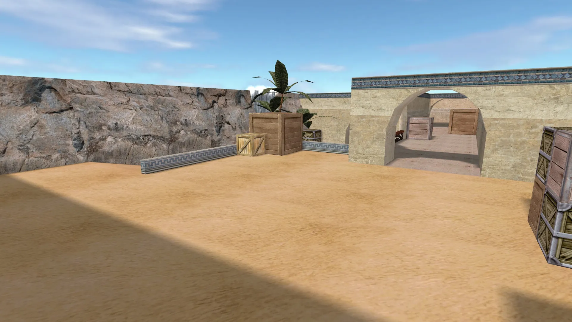 Скриншот  Карта de_dust2_suncsm для CS 1.6: баланс сторон, точки, .nav для ботов и оптимизация