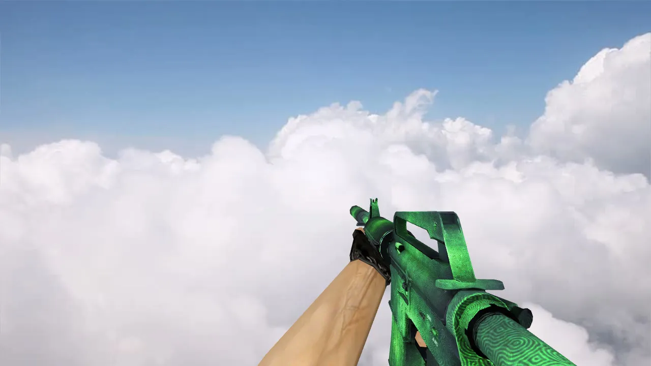 Скриншот Модель M4A1 «Зеленая гравировка» v_m4a1 для CS 1.6: p_m4a1, w_m4a1, звуки, анимация осмотра