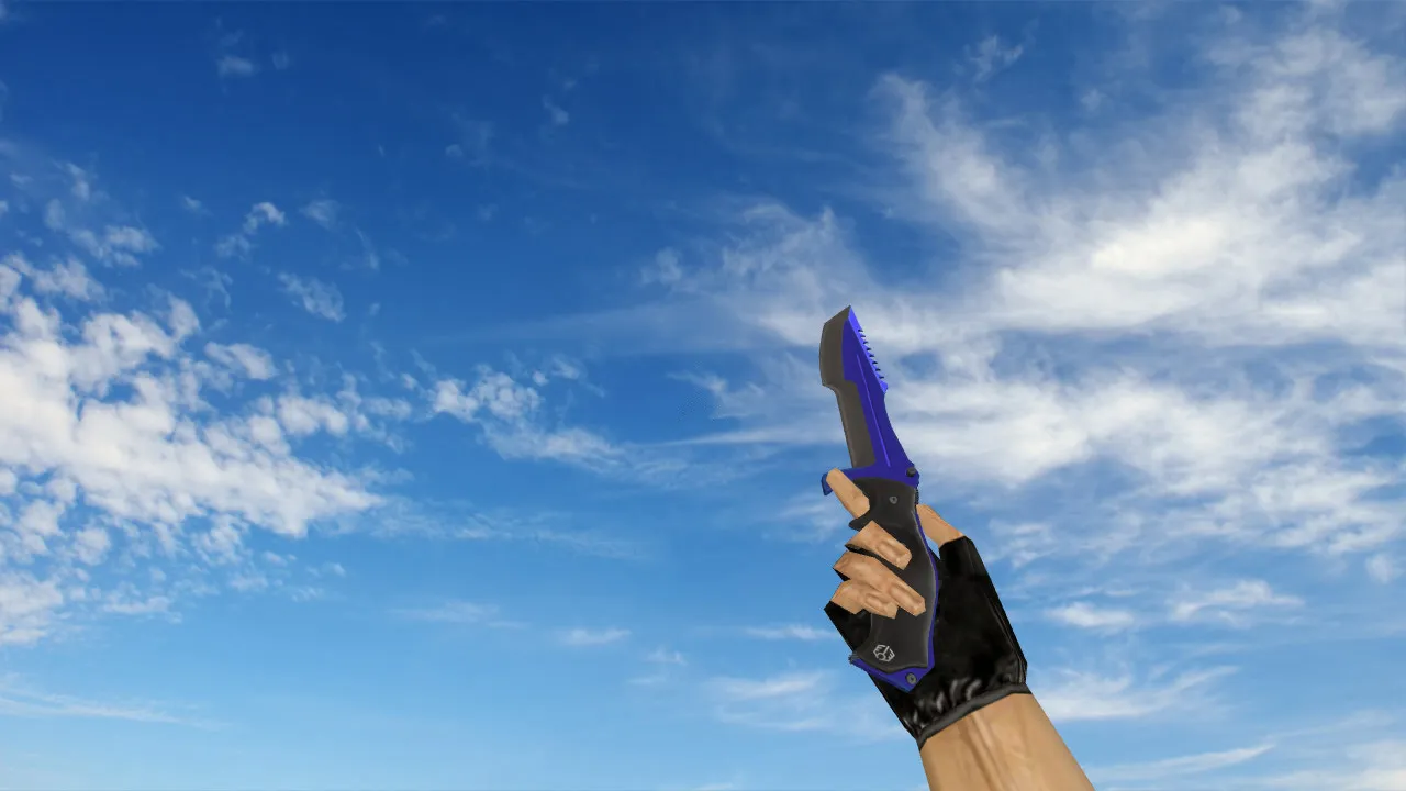 Скриншот  Модель «Huntsman Knife Automatic Blue» v_ для CS 1.6: p_ w_ модели, звуки, анимация осмотра и текстуры